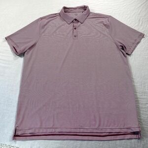 Graham Luxe 1764 Polo Shirt Mens XXL 2XL Pink White Golf Performance Lightweight